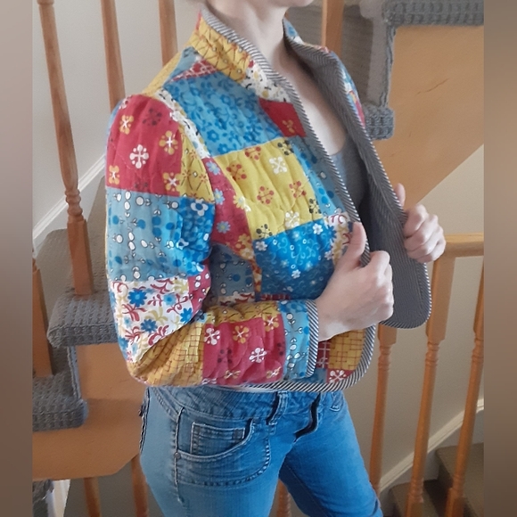 Jackets & Blazers - Honeybea Upcycled Quilt Cropped Jacket- Women's Size M